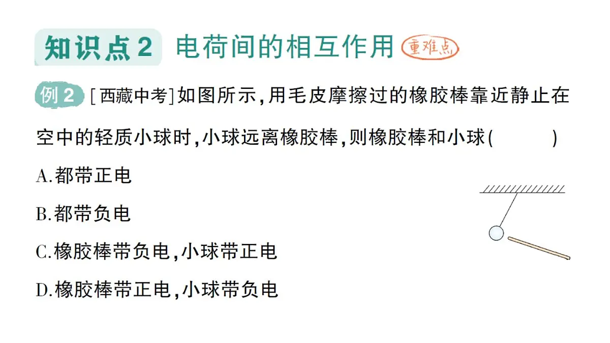 初中物理新人教版九年级全册第十五章第一节 两种电荷作业课件(2025秋季)第3页