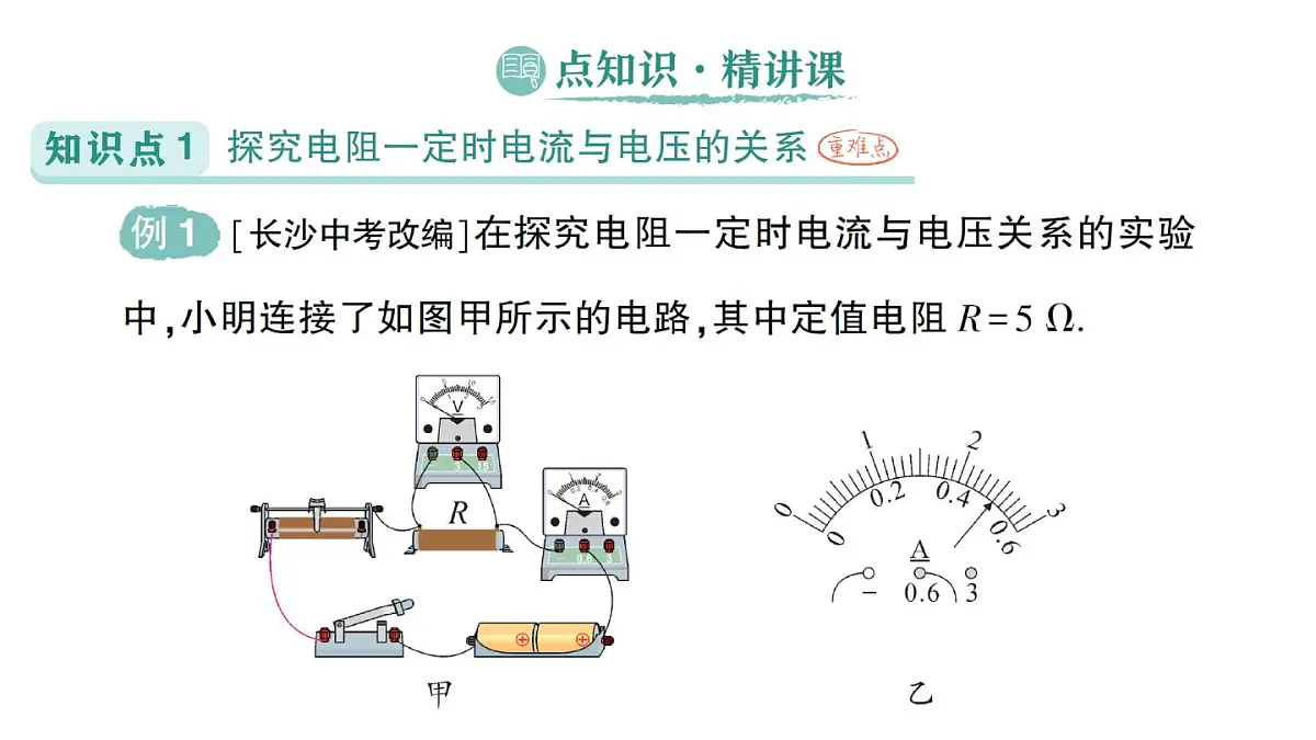 初中物理新人教版九年级全册第十七章第一节 电流与电压、电阻的关系作业课件(2025秋季)第2页