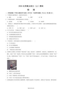 2024北京顺义初三（上）期末物理试卷（含答案）