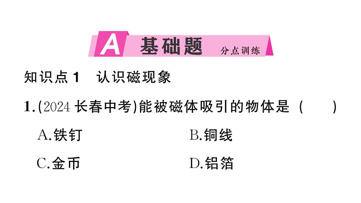 初中物理新沪科版九年级全册第十八章第一节 磁的奥秘作业课件2025秋第2页