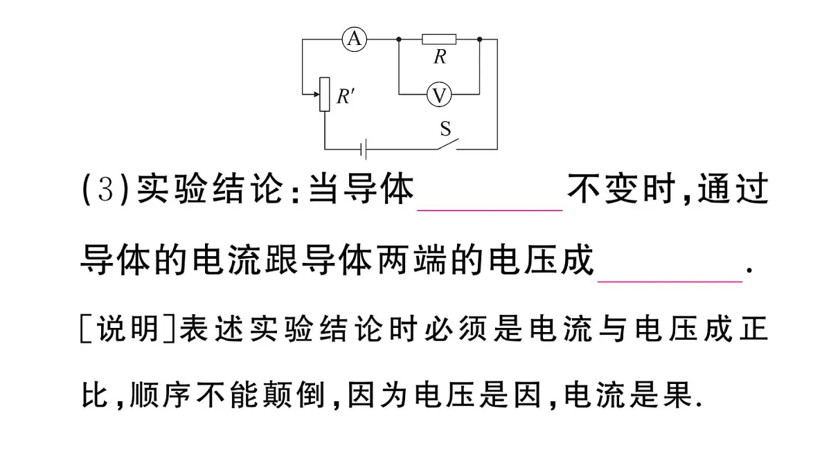 初中物理新沪科版九年级全册第十六章第二节第一课时 探究电流与电压、电阻的关系课堂作业课件2025秋(含答案)第4页