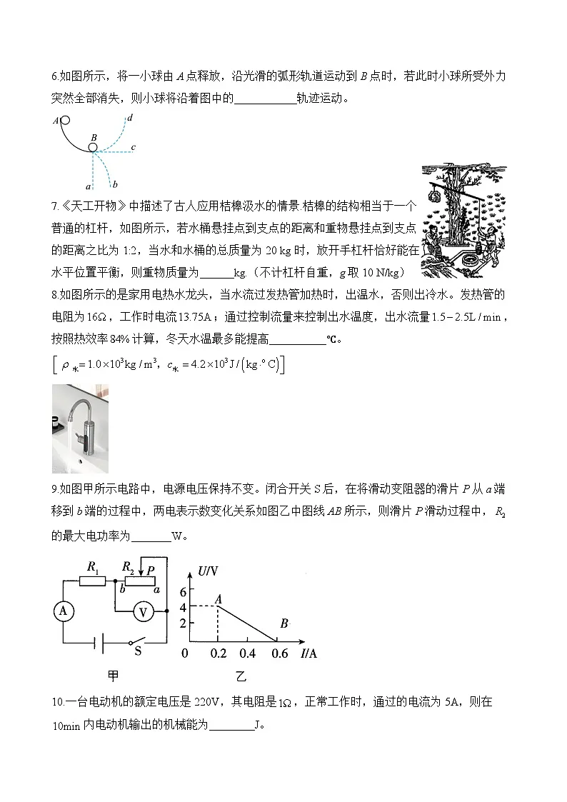 2025届中考物理模拟卷 【安徽专用】第2页