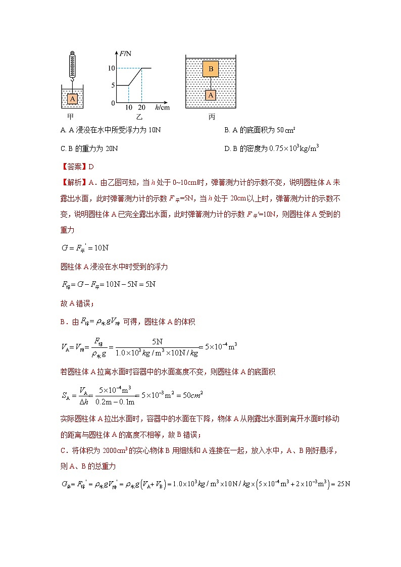 专题03 压强与浮力大综合的难点选择题(10道)(解析版)2025年中考物理三轮复习临门一脚挑战13个压轴专题练第3页