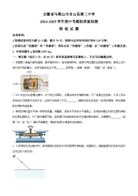 2025年安徽省马鞍山市含山县第三中学中考一模物理试题（原卷版+解析版）