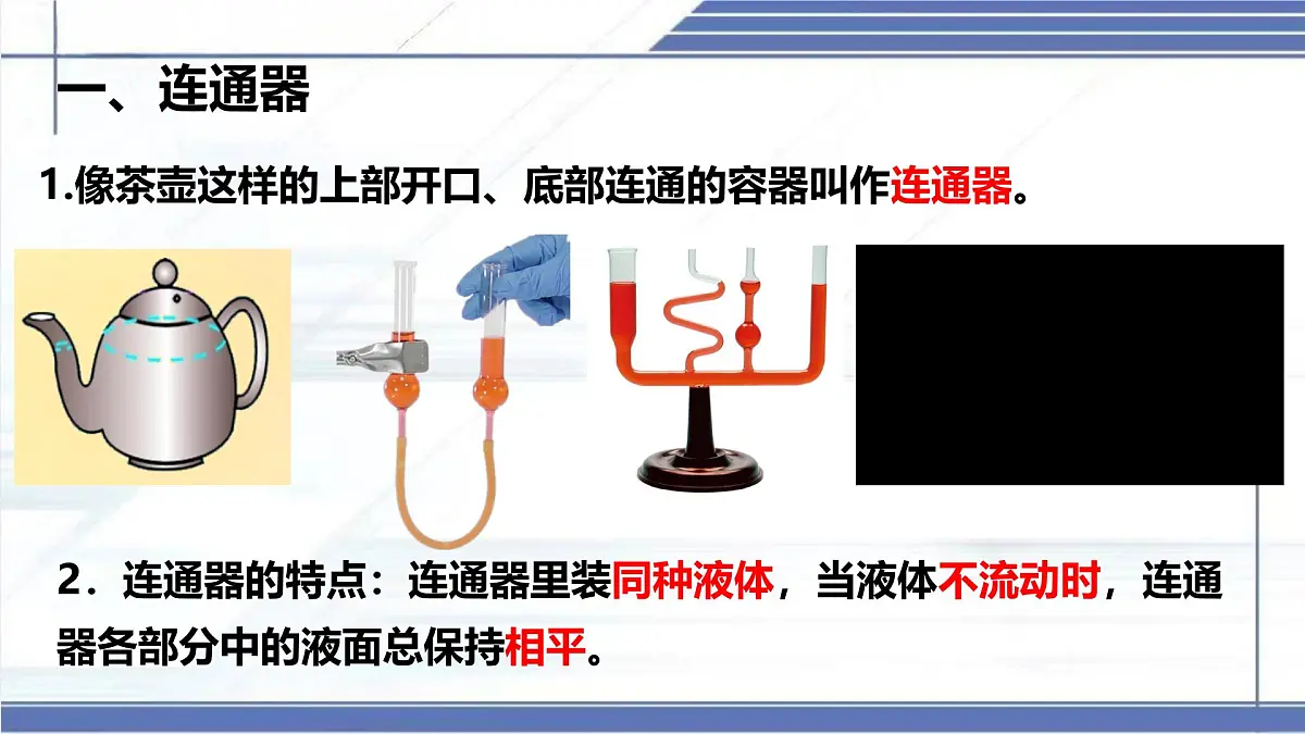 北师大版物理八年级下册 8.3 探寻连通器 课件第6页