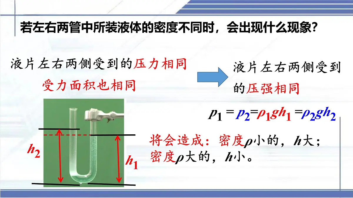 北师大版物理八年级下册 8.3 探寻连通器 课件第8页