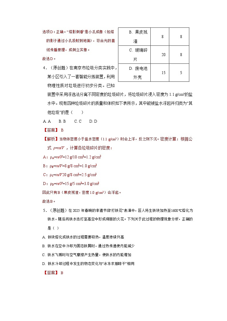物理（南京卷）（全解全析版）第3頁