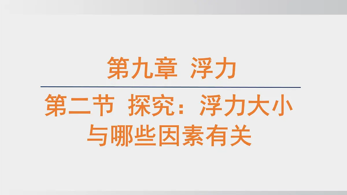 2025年春沪科版物理八年级下册上课课件 9.2 探究:浮力大小与哪些因素有关第1页