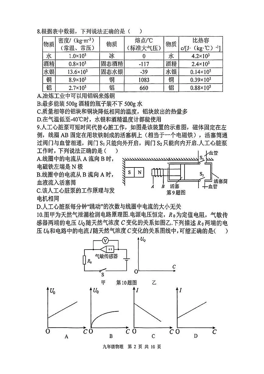 2025年江苏省南京市秦淮区中考二模物理试卷(中考模拟)第2页