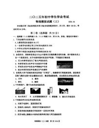 2025年山东省泰安市东平县中考三模物理试题（中考模拟）