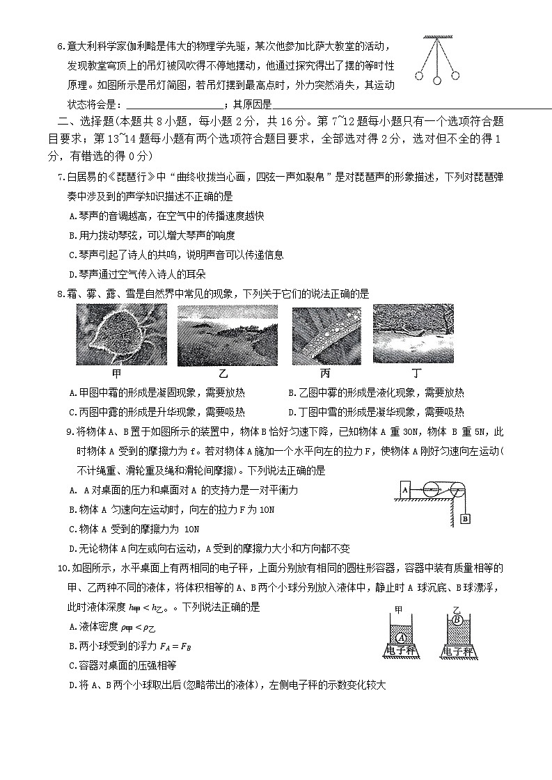 2025年河南省平顶山市中考二模物理试题第2页
