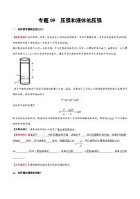 2025年中考物理专题复习讲义专题09 压强和液体压强（方法与技巧）（原卷版）