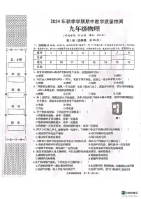 广西壮族自治区贺州市昭平县2024-2025学年九年级上学期11月期中物理试题