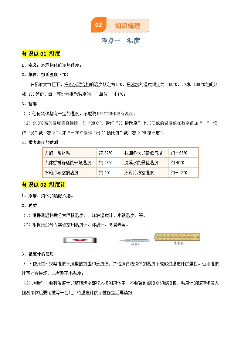 2025年中考物理专项复习讲义专题04 物态变化(4大模块知识清单+5个易混易错+3种方法技巧+典例真题精析)(解析版)第3页