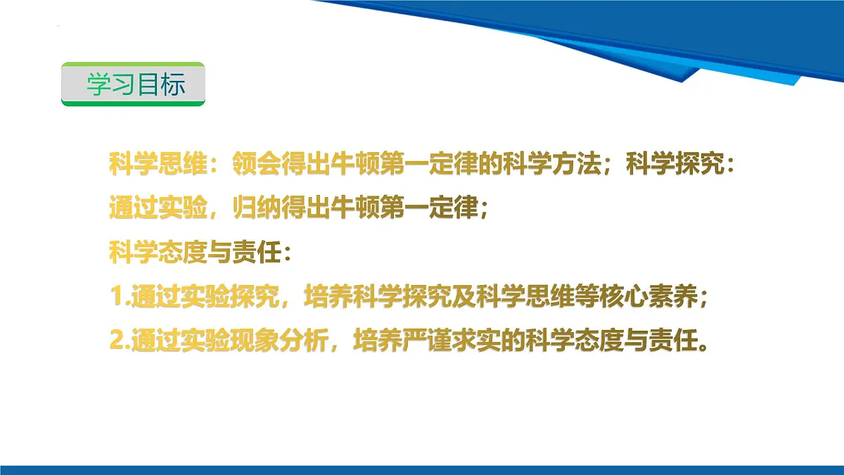 2025年春沪粤版物理八年级下册教学课件 7.3 牛顿第一定律 惯性 第一课时 牛顿第一定律第4页