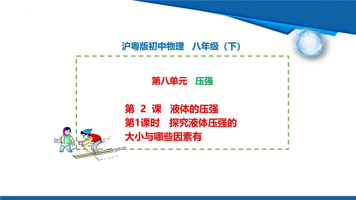 2025年春沪粤版物理八年级下册教学课件 8.2 液体的压强 第1课时第1页