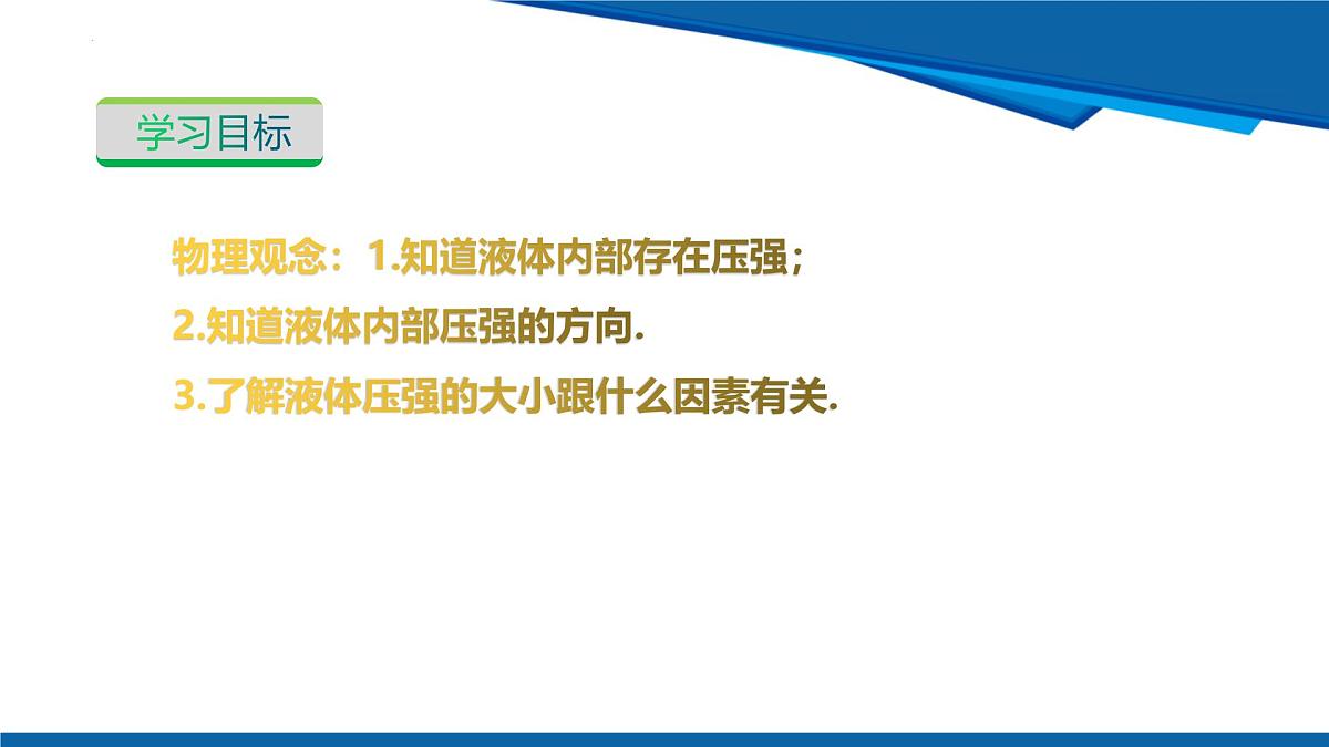 2025年春沪粤版物理八年级下册教学课件 8.2 液体的压强 第1课时第3页