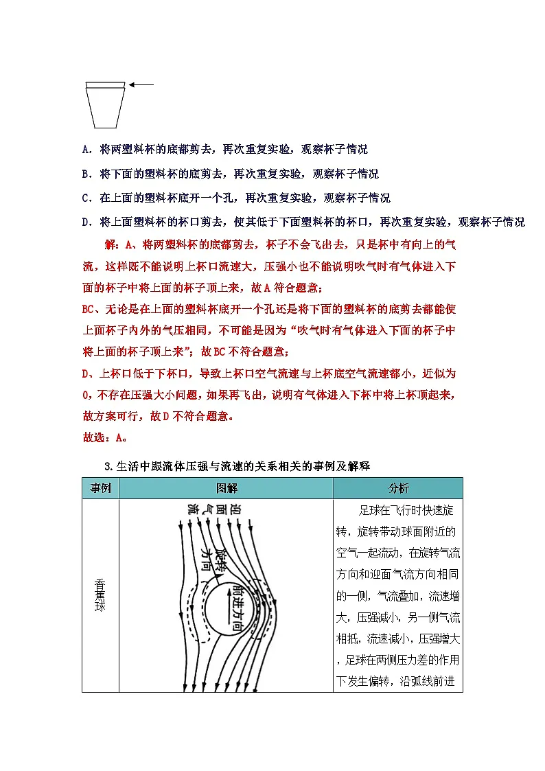专题11 流体压强与流速的关系(知识点+例题+习题)-2024-2025学年八下物理期末考点专题大串讲(人教版2024)(原卷版)第3页