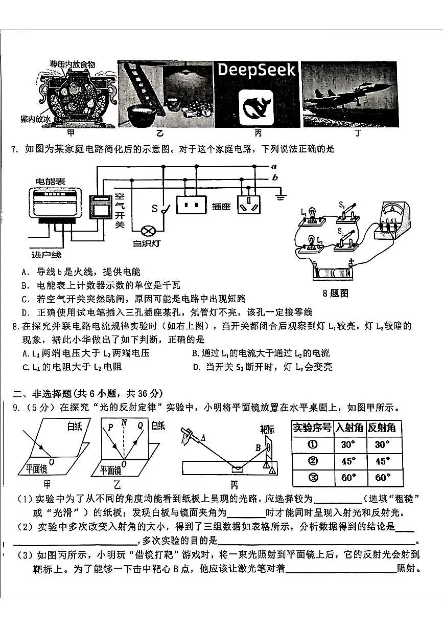 2025年内蒙古自治区鄂尔多斯市东胜区中考二模物理试题第2页