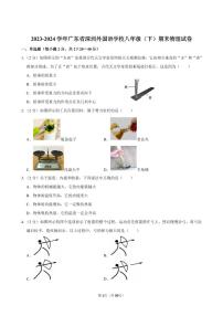 2023-2024学年深圳外国语学校八年级下册期末物理试卷及答案
