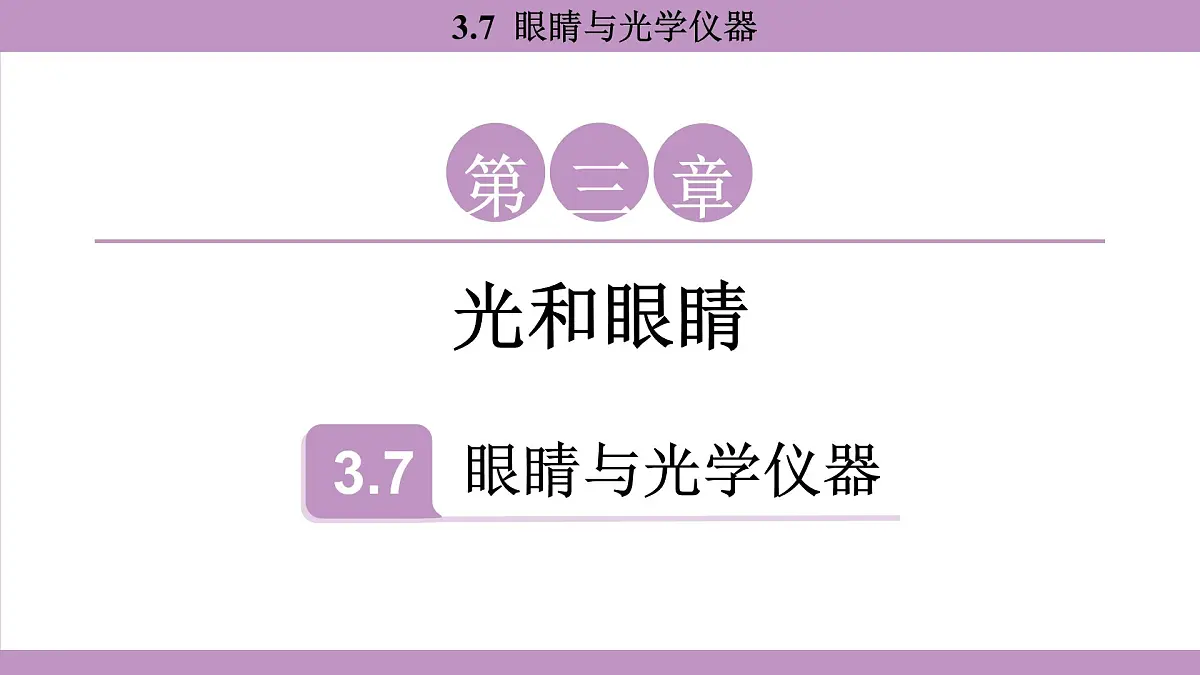沪粤版(2024)八年级物理上册 3.7 眼睛与光学仪器(课件)第1页
