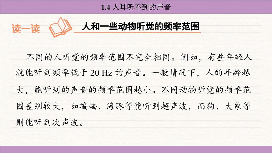蘇科版（2024）八年級物理上冊 1.4 人耳聽不到的聲音（課件）第5頁