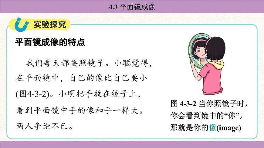 教科版（2024）八年級物理上冊 4.3 平面鏡成像（課件）第5頁