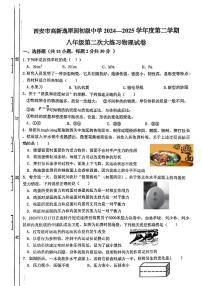 陕西省西安市高新逸翠园初级中学2024一2025学年八年级下学期第二次月考物理试题