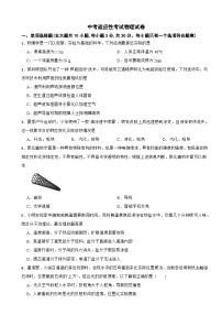 湖南省长沙市长沙县2025年中考适应性考试物理试卷及答案