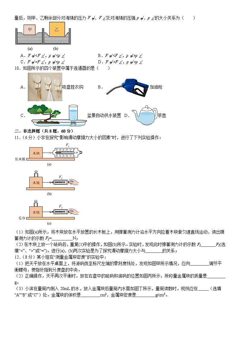 广东省广州市南沙区2024-2025学年八年级下学期期末 物理模拟练习卷第2页