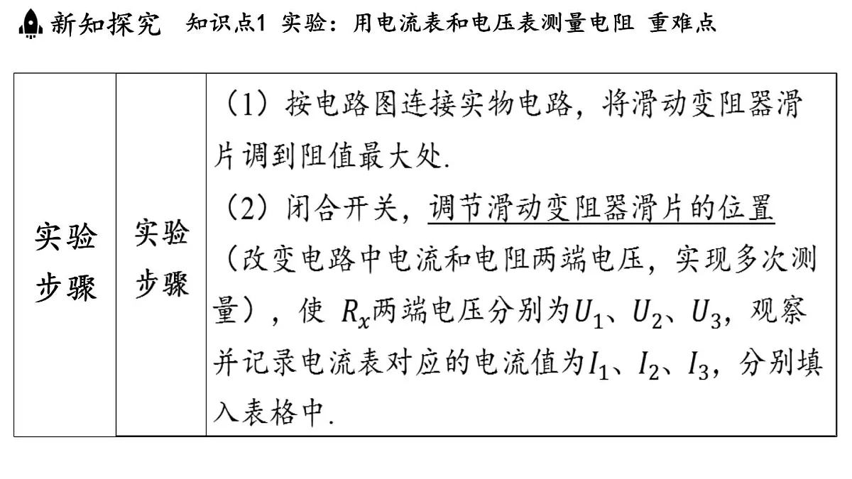 16.3 测量:用电流表和电压表测量电阻(课件)2025-2026学年沪科版九年级物理全一册第6页