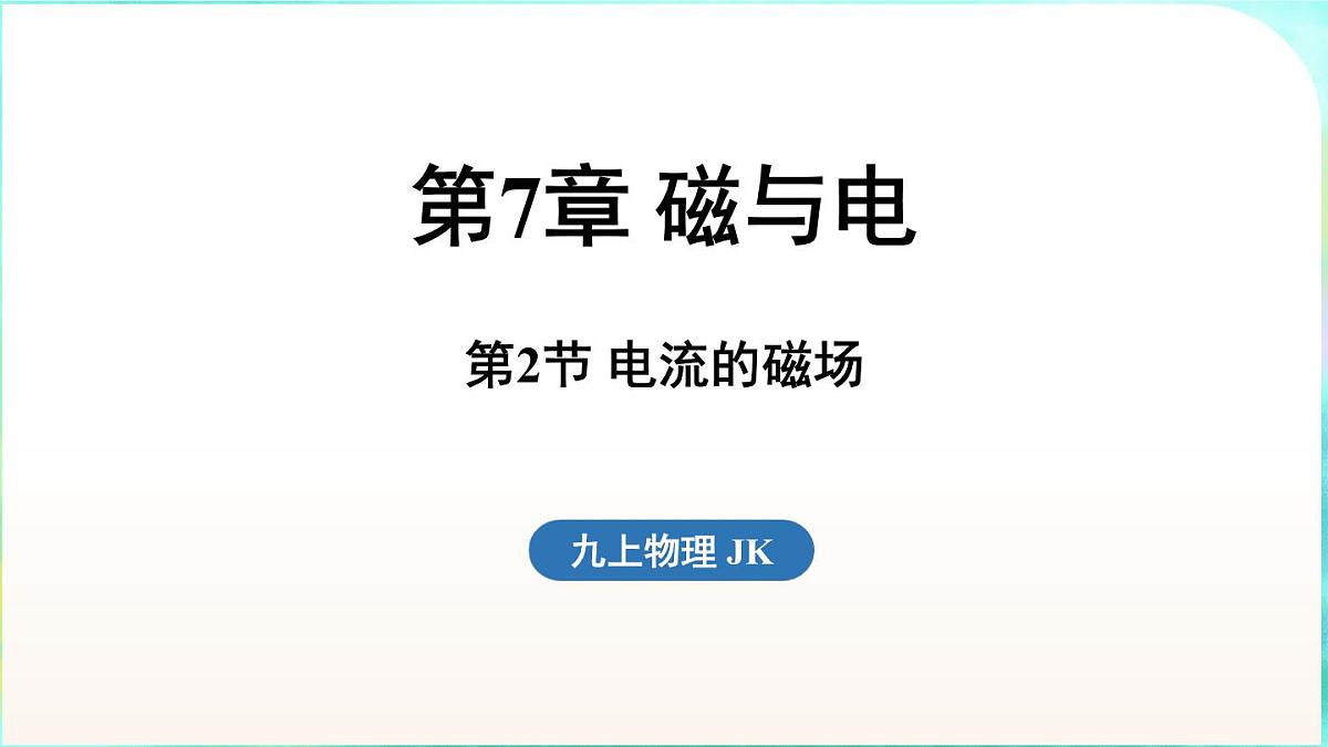 教科版(2024)物理九年级全一册 7.2 电流的磁场(课件)第1页