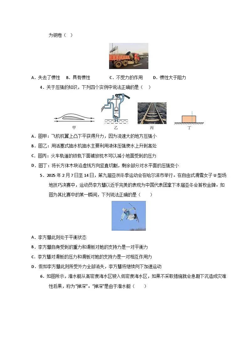 2025年人教版八年级(初二)下学期物理期末考试模拟测试卷02第2页