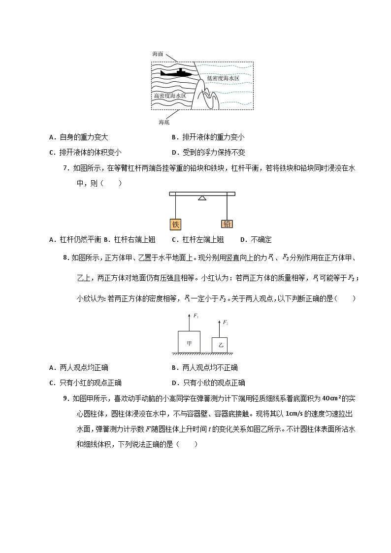 2025年人教版八年级(初二)下学期物理期末考试模拟测试卷02第3页