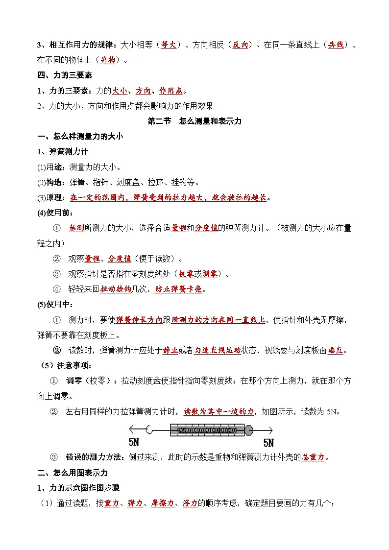 沪粤版(2024)八年级下册物理期末复习全册知识点考点提纲 学案第2页