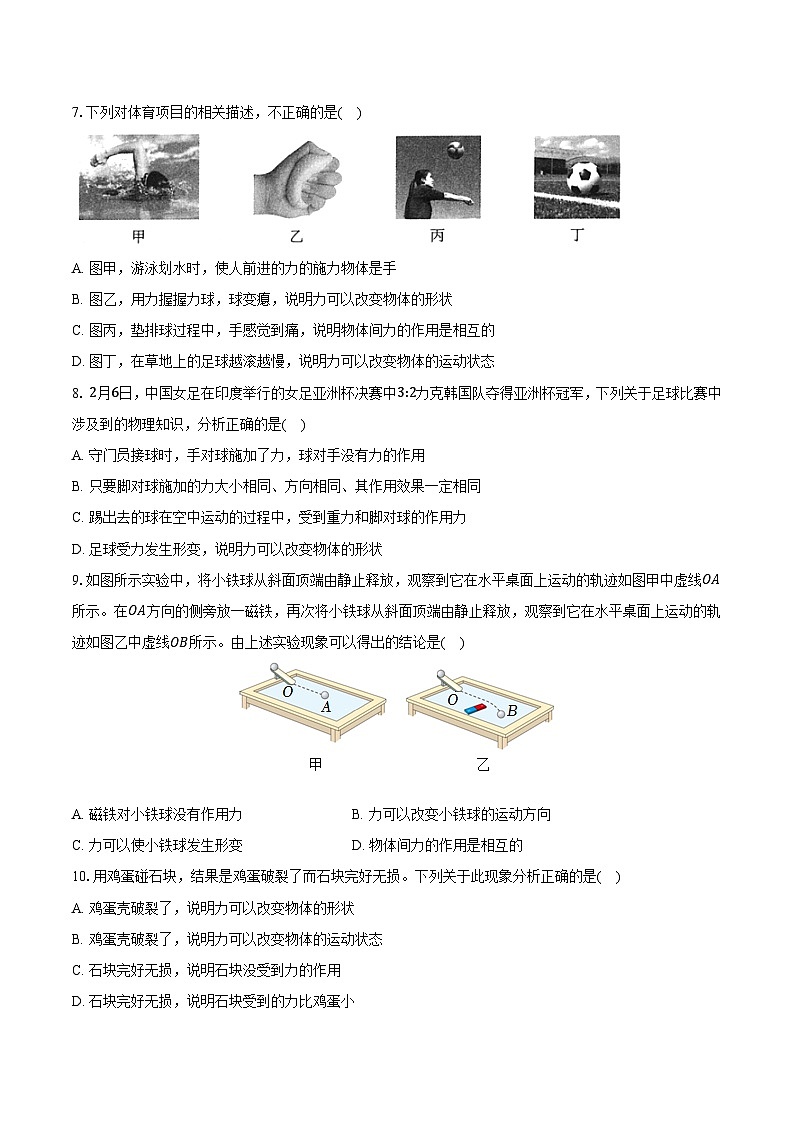暑假作業(yè)1:第七章 第1節(jié) 力第2頁