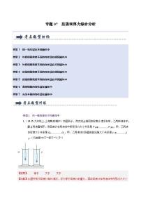 人教版2025年八年级下册物理期中真题汇编  专题07  压强和浮力综合分析（七大题型）