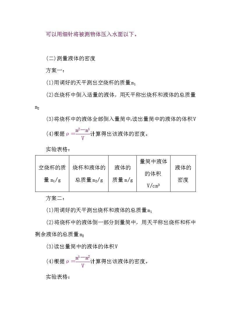 教科版(2024)物理八年级上册 6.3 测量密度(学案)第3页