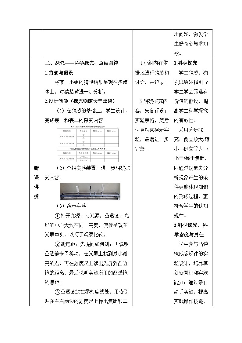 人教版（2024）八年級上冊物理5.3 凸透鏡成像的規(guī)律 教案第3頁