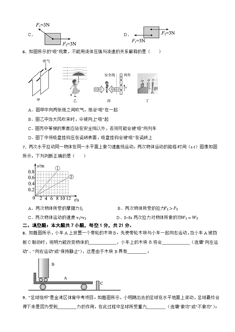 广东省珠海市金湾区2023-2024学年八年级下学期7月期末物理试题第2页