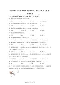 新疆乌鲁木齐市新疆生产建设兵团第二中学2024~2025学年八年级上册期末考试物理试卷[附解析]