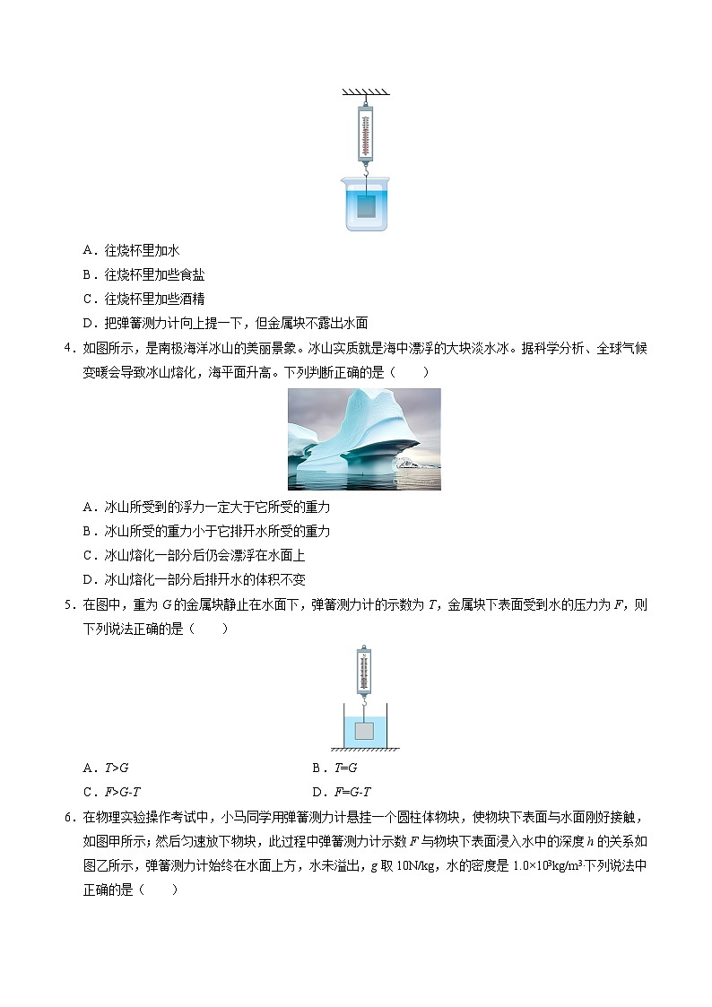 第九章 浮力 单元检测(原卷版)第2页