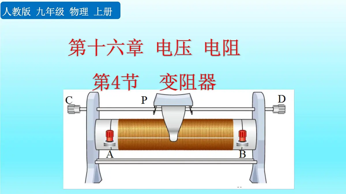 人教版物理九年级全一册16.4 变阻器(课件)第1页