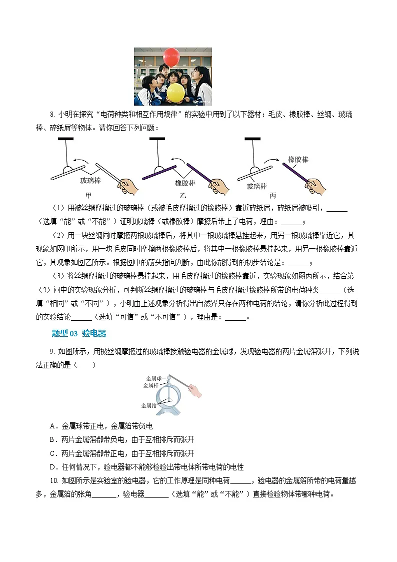 第一节 静电现象 (培优考点练)(原卷版)第3页