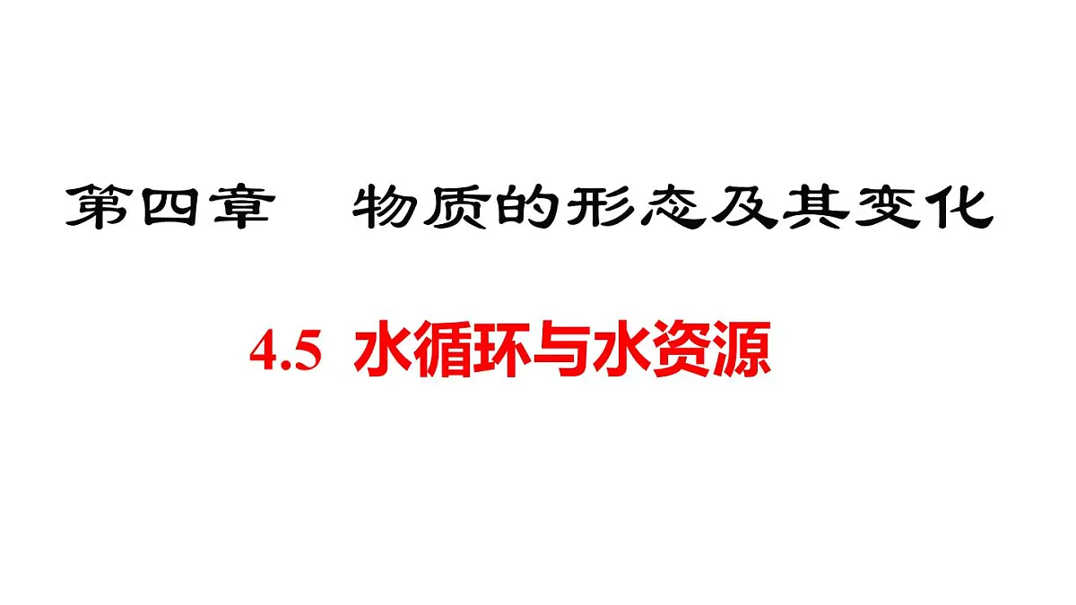 2025年秋沪粤版八年级物理上册 4.5 水循环与水资源(课件)第1页