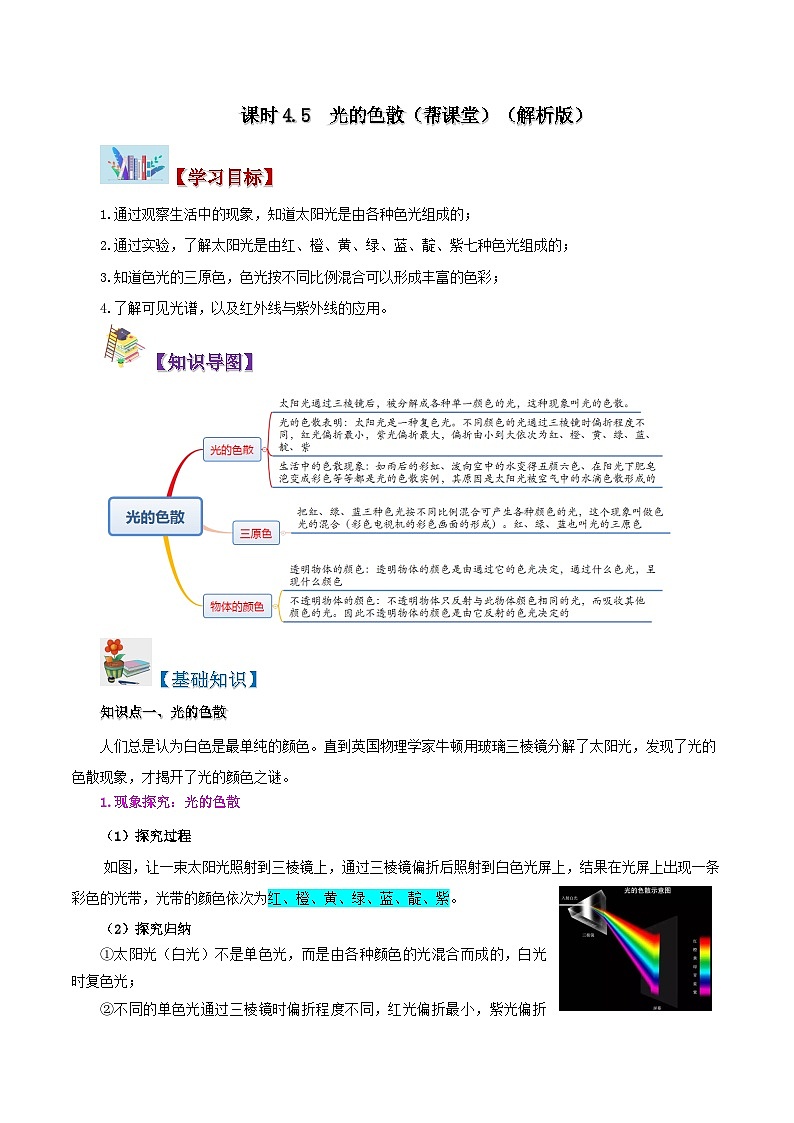 課時(shí)4.5  光的色散（解析版）第1頁(yè)