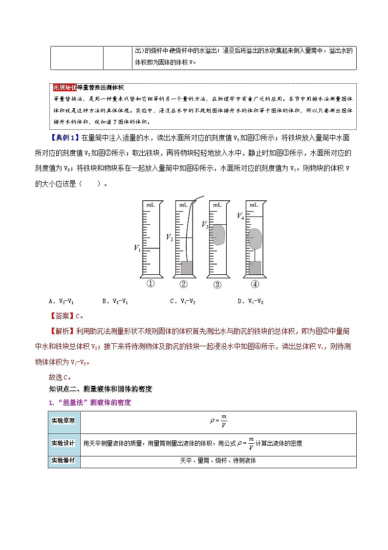 課時(shí)6.3  測(cè)量物質(zhì)的密度（解析版）第3頁(yè)