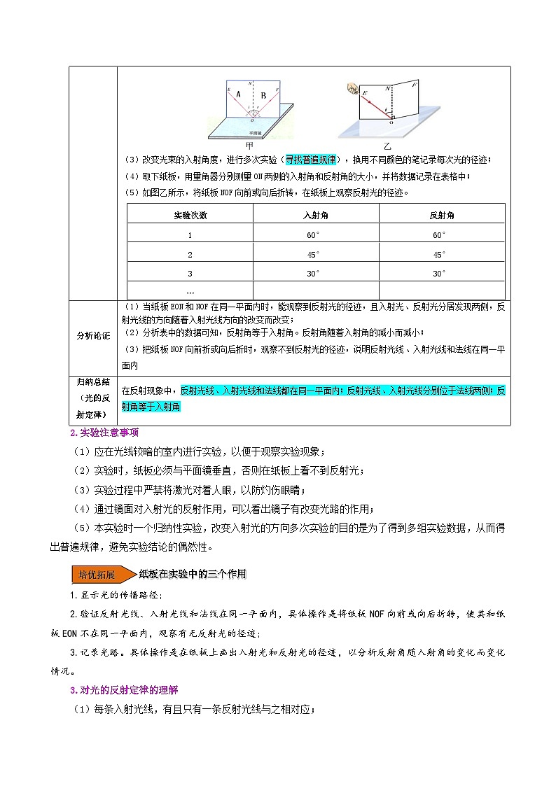 課時(shí)4.2  光的反射（原卷版）第3頁(yè)