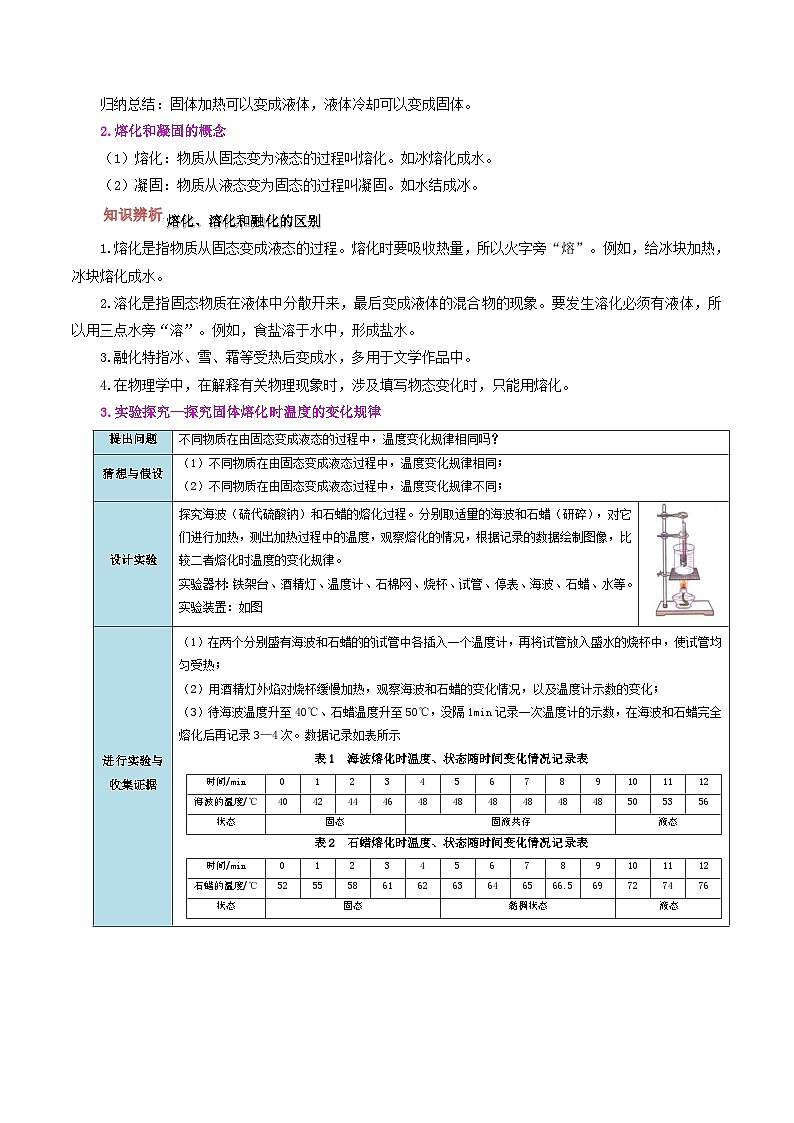 課時(shí)3.2  熔化和凝固（原卷版）第3頁(yè)