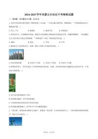 2024-2025学年内蒙古自治区中考物理试题（含解析）